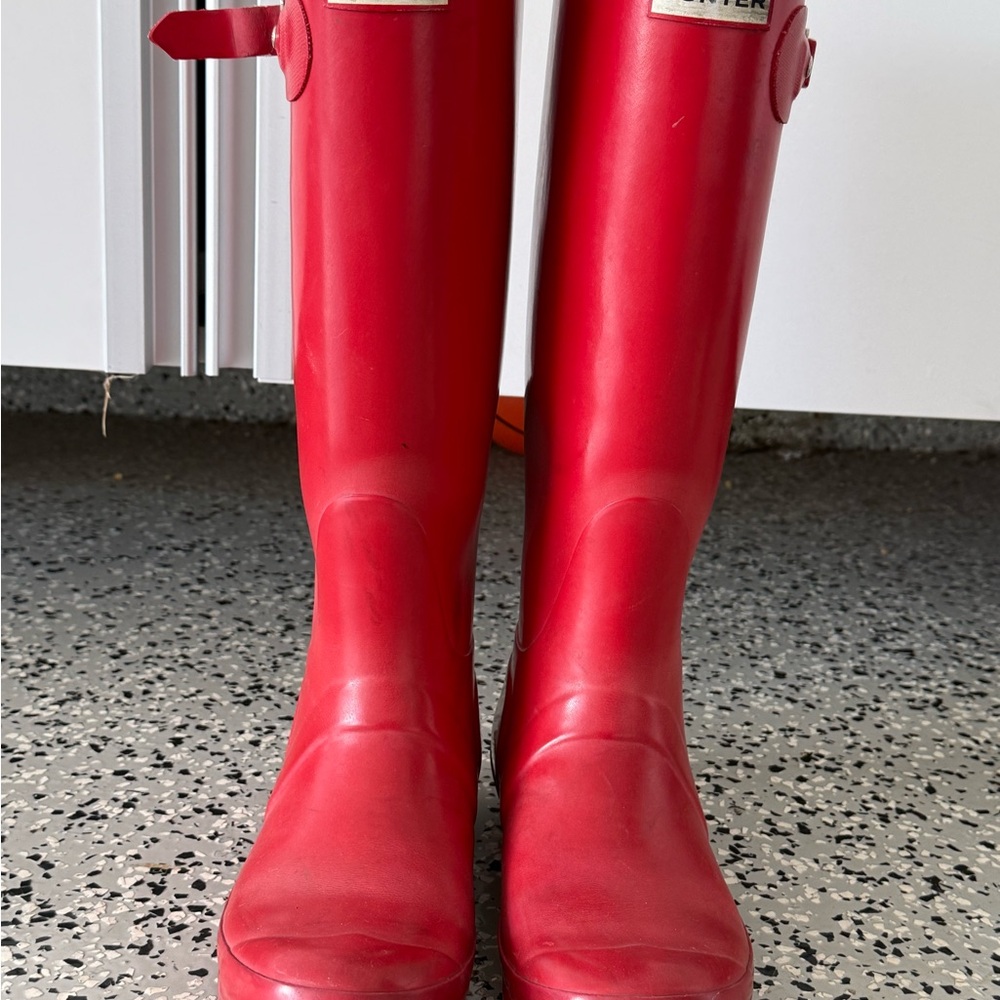 Hunter Red Tall Rain Boots